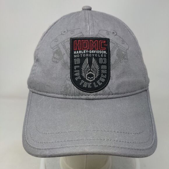 Harley-Davidson Motorcycles Strapback Hat Gray One Size Live The Legend - Picture 2 of 8